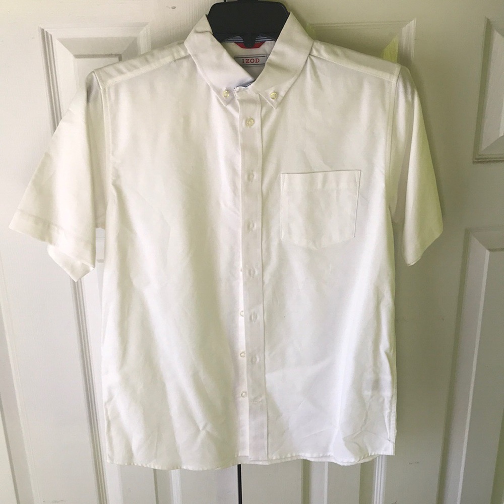 Izod Boys Button Down Collar Long Sleeve Stretch
